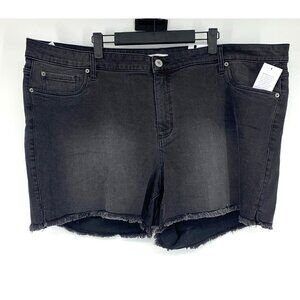 STS Blue Shorts Aubrey Mid Rise Gray Denim Fray Hem Cutoff